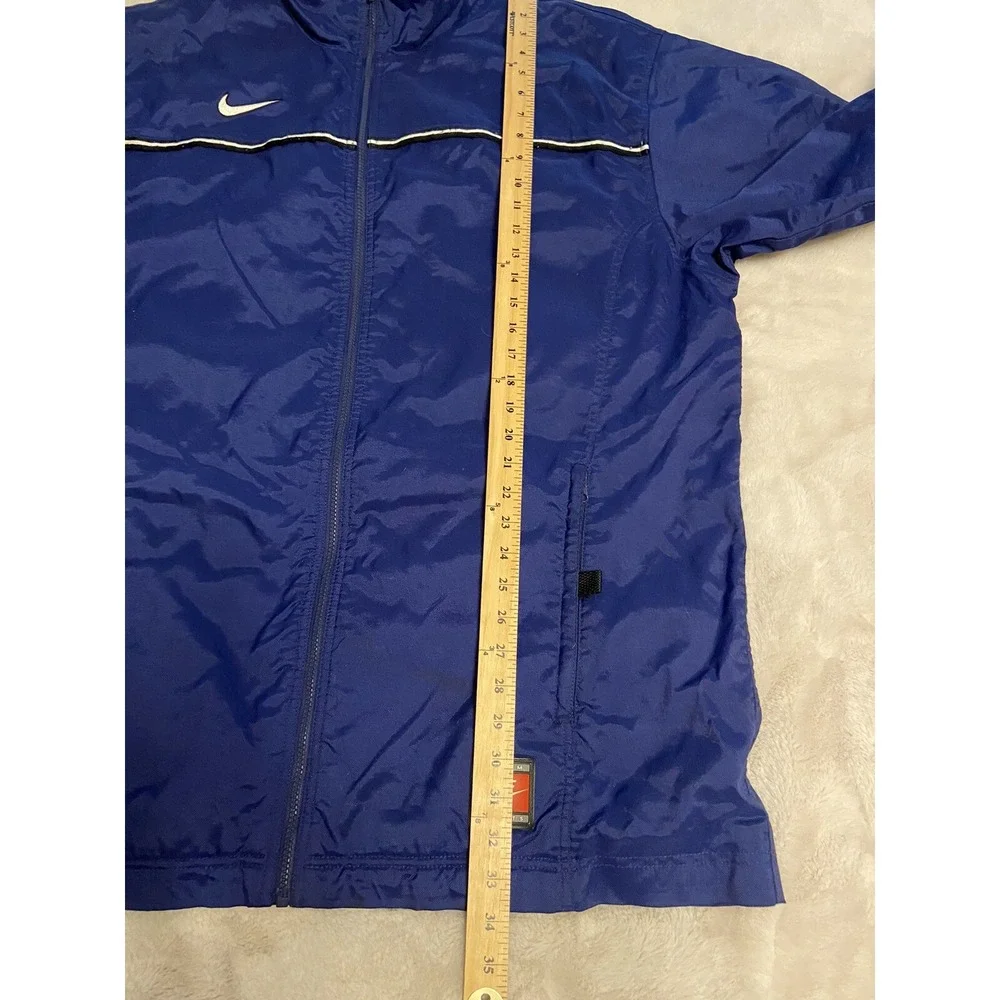 Vtg NIKE Team Sport Men's XXL Coat Jacket Heavy Nylon Blue Zip Sports Parka